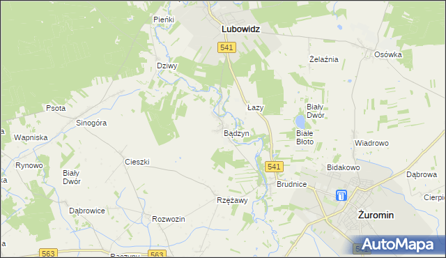 mapa Bądzyn, Bądzyn na mapie Targeo