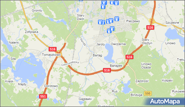 mapa Bartąg, Bartąg na mapie Targeo