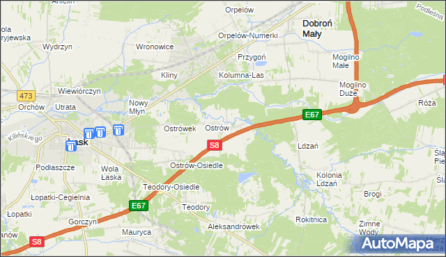 mapa Barycz gmina Dobroń, Barycz gmina Dobroń na mapie Targeo