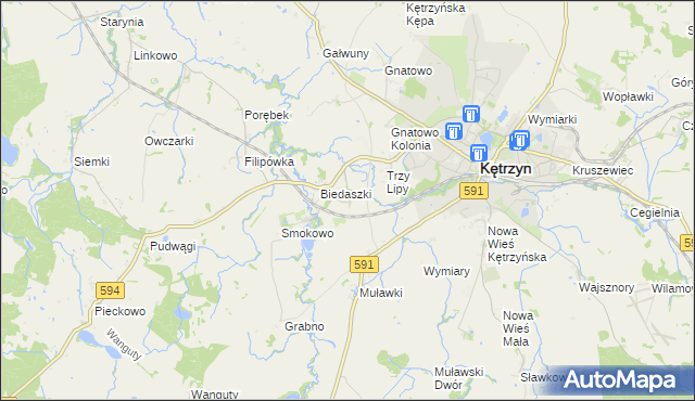 mapa Biedaszki Małe, Biedaszki Małe na mapie Targeo