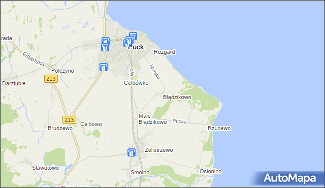 mapa Błądzikowo, Błądzikowo na mapie Targeo