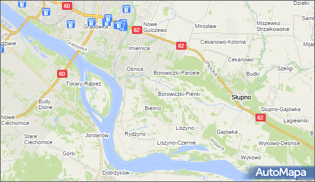 mapa Borowiczki-Pieńki, Borowiczki-Pieńki na mapie Targeo