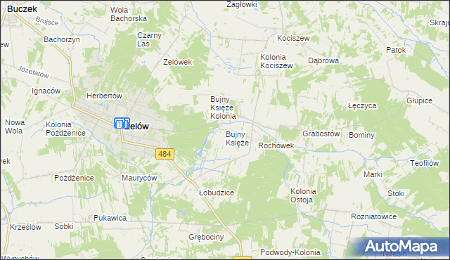 mapa Bujny Księże, Bujny Księże na mapie Targeo