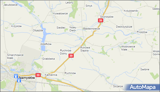 mapa Bukowa Śląska, Bukowa Śląska na mapie Targeo