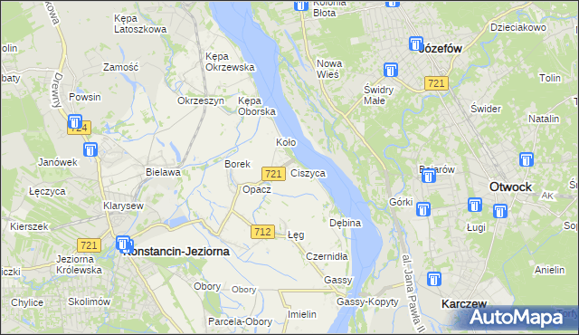 mapa Ciszyca gmina Konstancin-Jeziorna, Ciszyca gmina Konstancin-Jeziorna na mapie Targeo