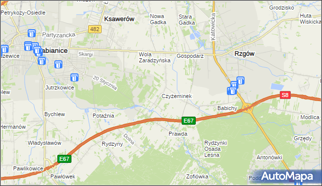 mapa Czyżeminek, Czyżeminek na mapie Targeo