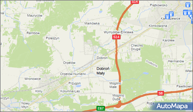 mapa Dobroń, Dobroń na mapie Targeo