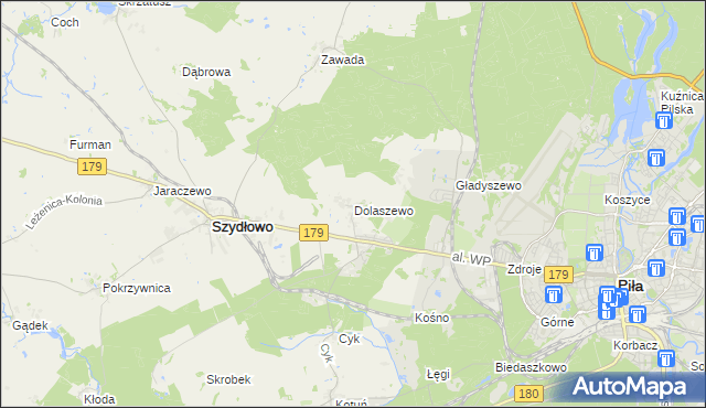 mapa Dolaszewo, Dolaszewo na mapie Targeo