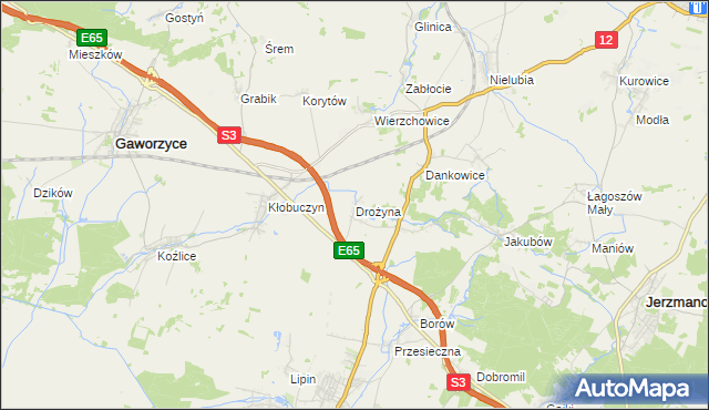 mapa Drożyna, Drożyna na mapie Targeo