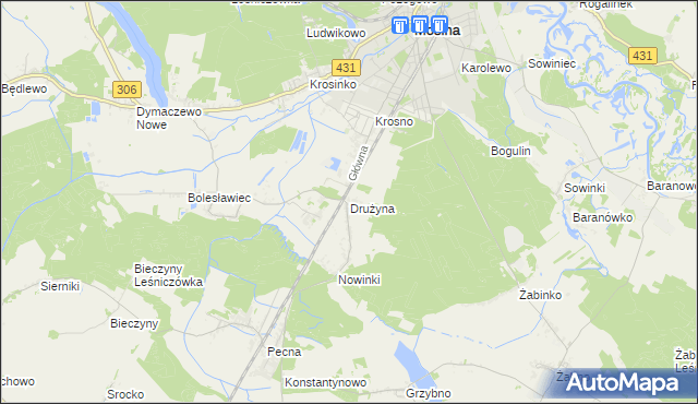 mapa Drużyna, Drużyna na mapie Targeo