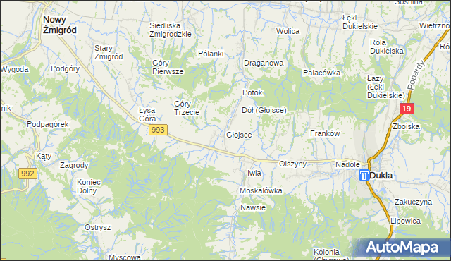 mapa Głojsce, Głojsce na mapie Targeo