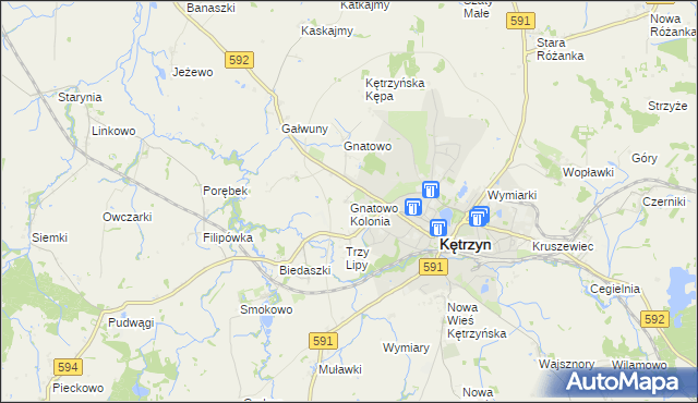 mapa Gnatowo Kolonia, Gnatowo Kolonia na mapie Targeo