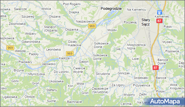 mapa Gołkowice Górne, Gołkowice Górne na mapie Targeo