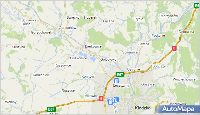 mapa Gołogłowy, Gołogłowy na mapie Targeo