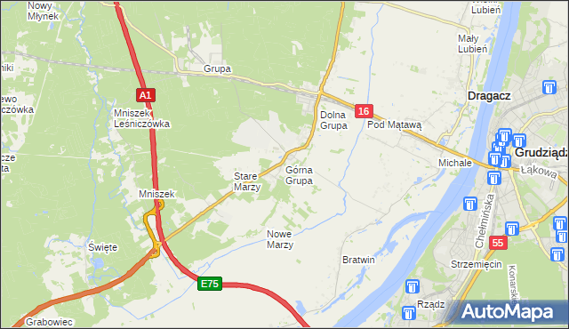 mapa Górna Grupa, Górna Grupa na mapie Targeo