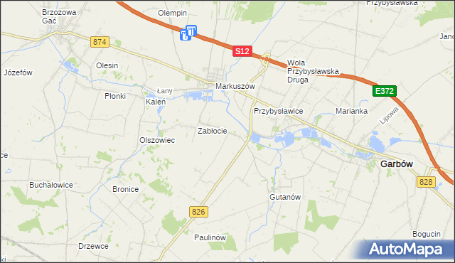 mapa Góry gmina Markuszów, Góry gmina Markuszów na mapie Targeo