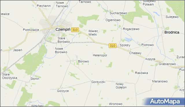mapa Helenopol gmina Czempiń, Helenopol gmina Czempiń na mapie Targeo