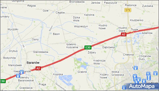 mapa Izdebno Nowe, Izdebno Nowe na mapie Targeo