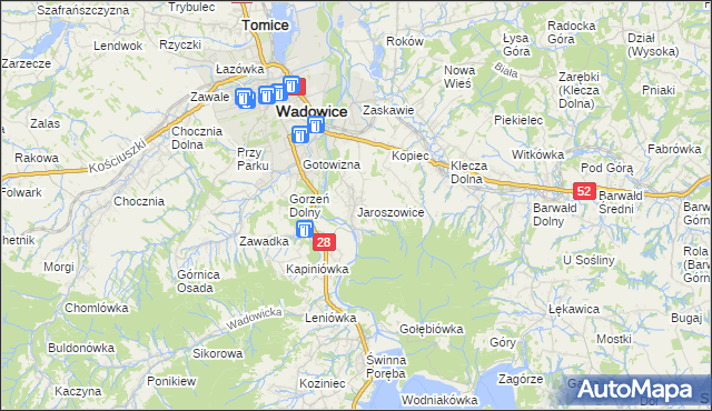 mapa Jaroszowice, Jaroszowice na mapie Targeo