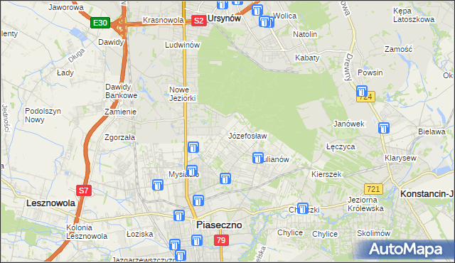 mapa Józefosław, Józefosław na mapie Targeo