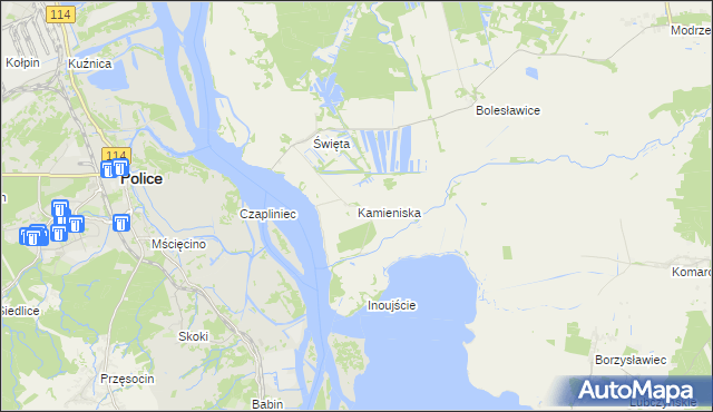mapa Kamieniska, Kamieniska na mapie Targeo