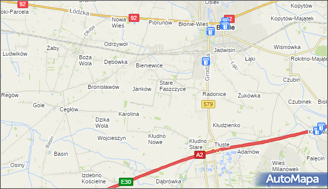 mapa Konstantów gmina Błonie, Konstantów gmina Błonie na mapie Targeo