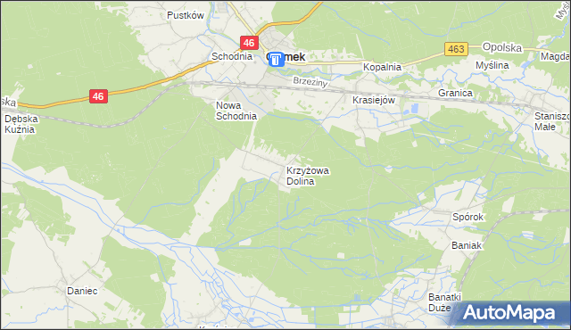 mapa Krzyżowa Dolina, Krzyżowa Dolina na mapie Targeo