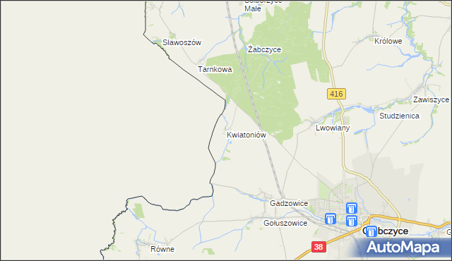 mapa Kwiatoniów, Kwiatoniów na mapie Targeo