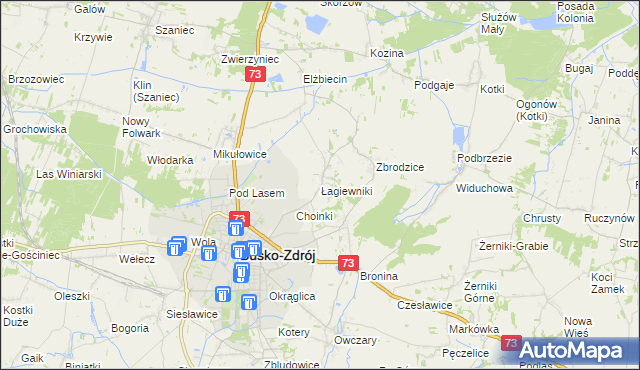 mapa Łagiewniki gmina Busko-Zdrój, Łagiewniki gmina Busko-Zdrój na mapie Targeo