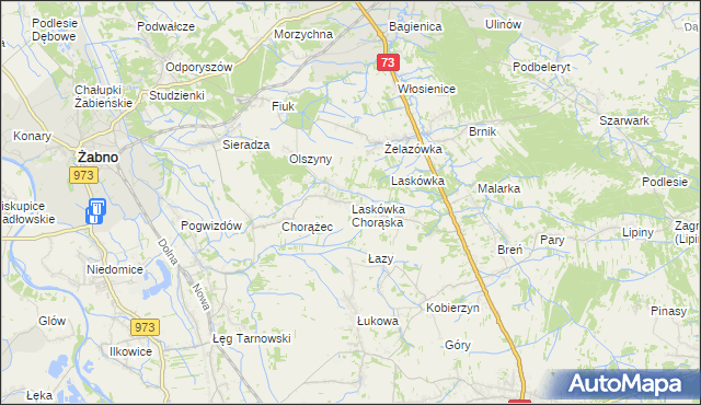 mapa Laskówka Chorąska, Laskówka Chorąska na mapie Targeo