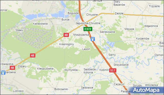 mapa Lasoń, Lasoń na mapie Targeo