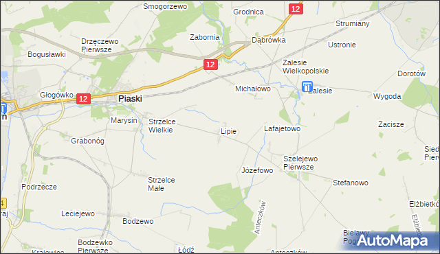mapa Lipie gmina Piaski, Lipie gmina Piaski na mapie Targeo