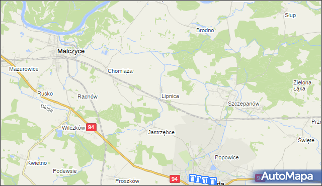 mapa Lipnica gmina Środa Śląska, Lipnica gmina Środa Śląska na mapie Targeo