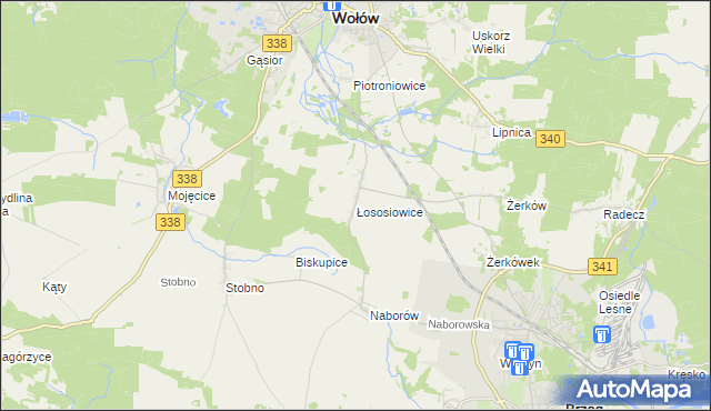 mapa Łososiowice, Łososiowice na mapie Targeo