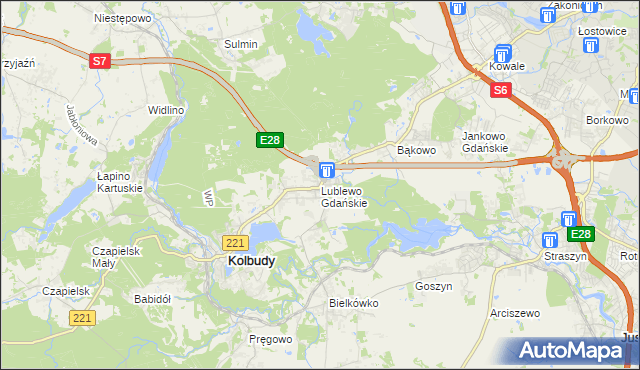 mapa Lublewo Gdańskie, Lublewo Gdańskie na mapie Targeo