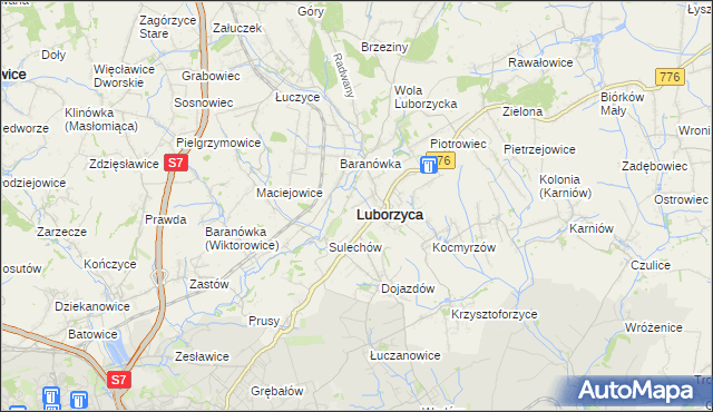 mapa Luborzyca, Luborzyca na mapie Targeo