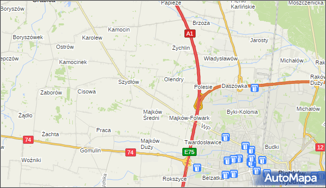 mapa Majków Mały, Majków Mały na mapie Targeo