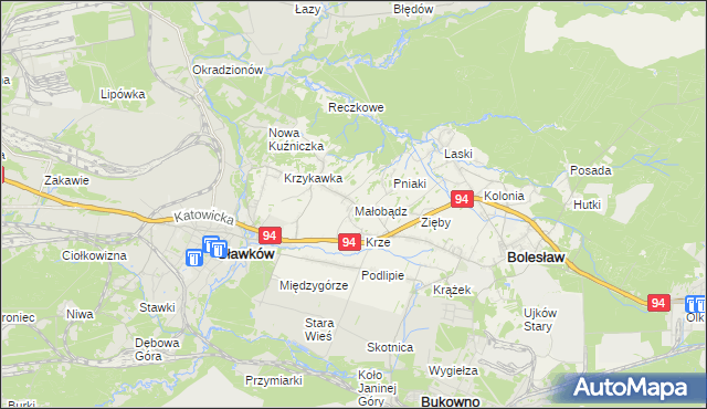 mapa Małobądz, Małobądz na mapie Targeo