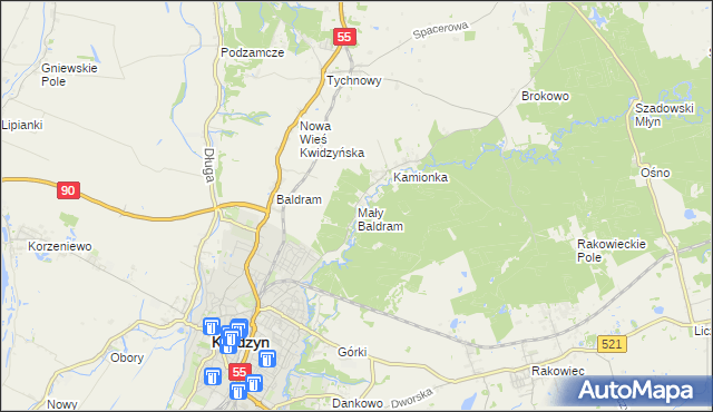 mapa Mały Baldram, Mały Baldram na mapie Targeo