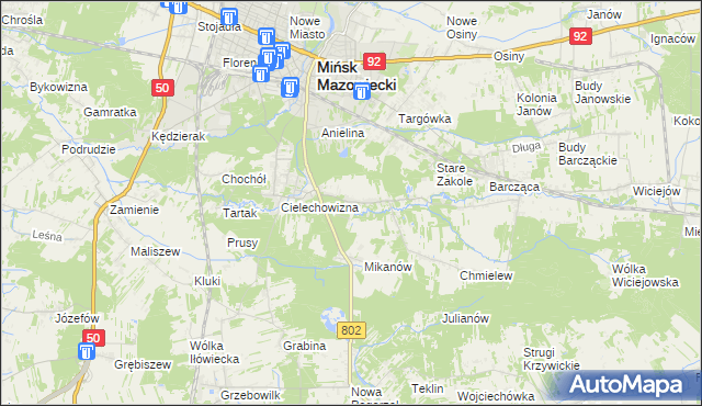 mapa Marianka gmina Mińsk Mazowiecki, Marianka gmina Mińsk Mazowiecki na mapie Targeo