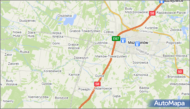 mapa Marków-Towarzystwo, Marków-Towarzystwo na mapie Targeo