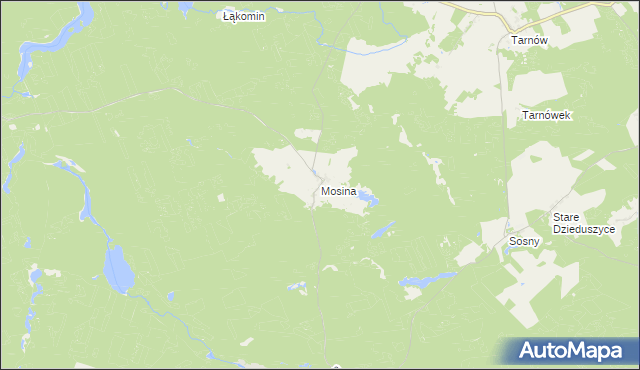 mapa Mosina gmina Witnica, Mosina gmina Witnica na mapie Targeo