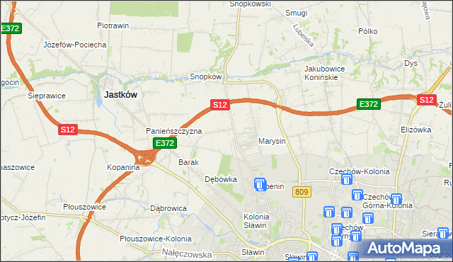 mapa Natalin gmina Jastków, Natalin gmina Jastków na mapie Targeo