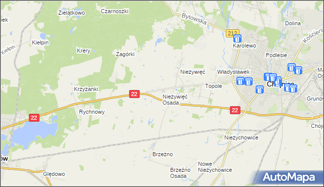 mapa Nieżywięć Osada, Nieżywięć Osada na mapie Targeo