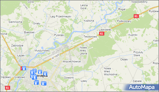 mapa Nowa Wieś Leśna, Nowa Wieś Leśna na mapie Targeo