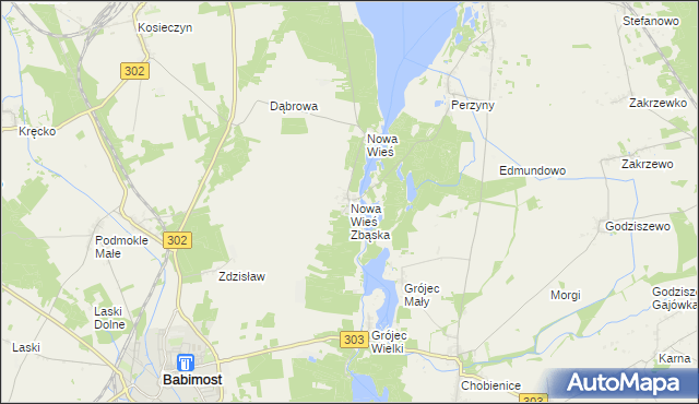 mapa Nowa Wieś Zbąska, Nowa Wieś Zbąska na mapie Targeo