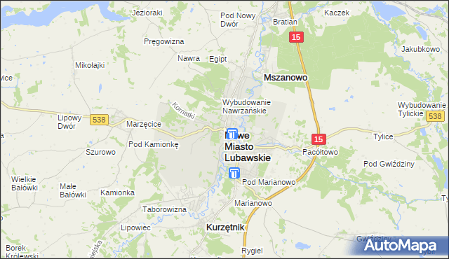 mapa Nowe Miasto Lubawskie, Nowe Miasto Lubawskie na mapie Targeo
