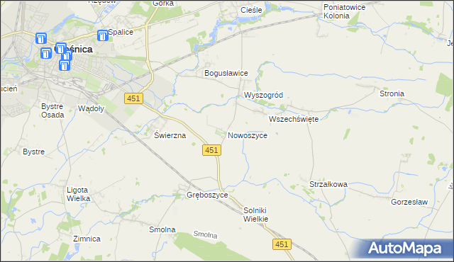 mapa Nowoszyce, Nowoszyce na mapie Targeo