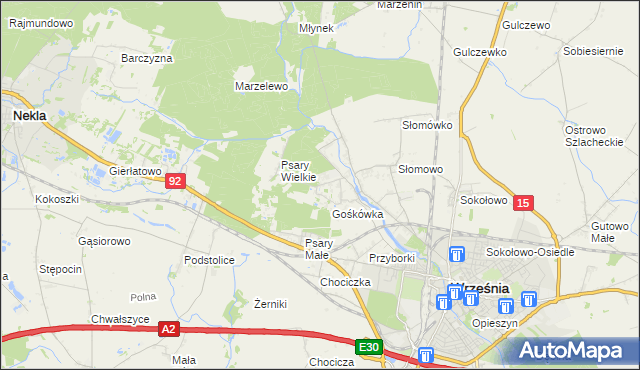 mapa Nowy Folwark gmina Września, Nowy Folwark gmina Września na mapie Targeo