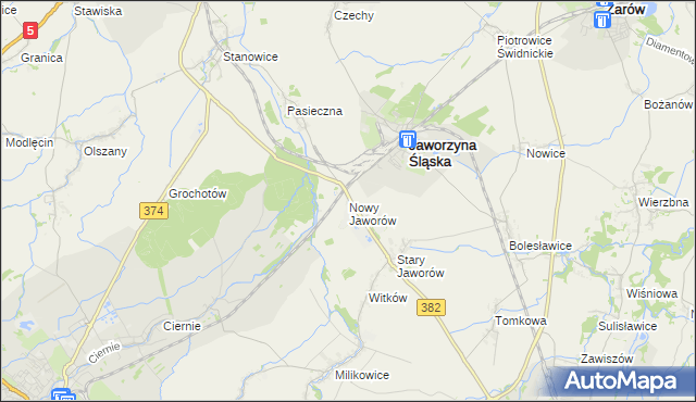 mapa Nowy Jaworów, Nowy Jaworów na mapie Targeo